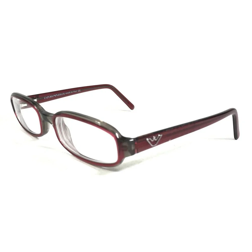 Emporio Armani Eyeglasses Frames 652 559 Gray Red Rectangular Full Rim 50-18-135